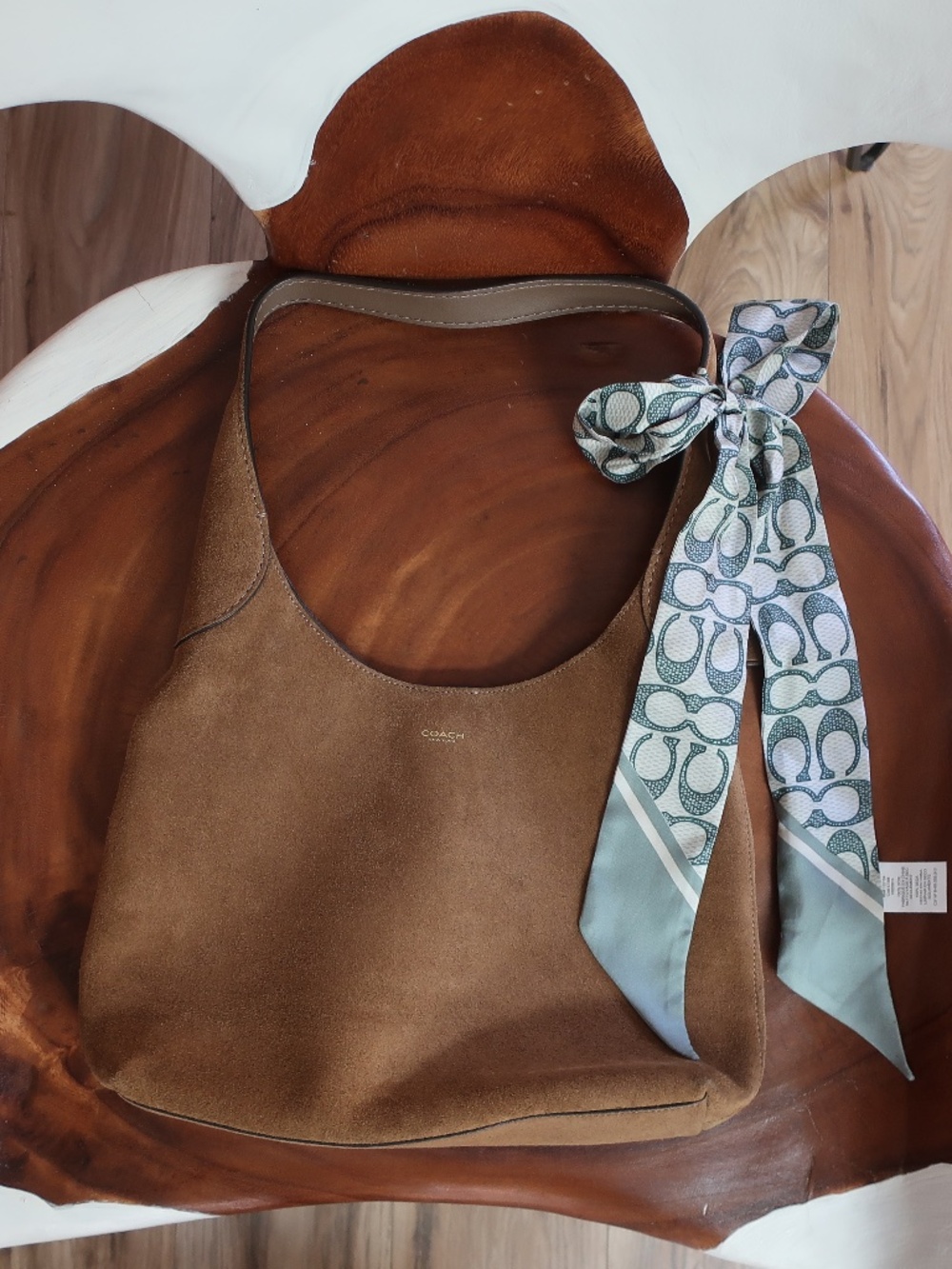 Coach Brooklyn 28 in Cedar w/Silk Skinny Scarf